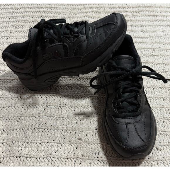Fila Memory Workshift Slip Resistant Sneakers Shoes F2913-11 Womens Sz 6.5 Black - Picture 1 of 8